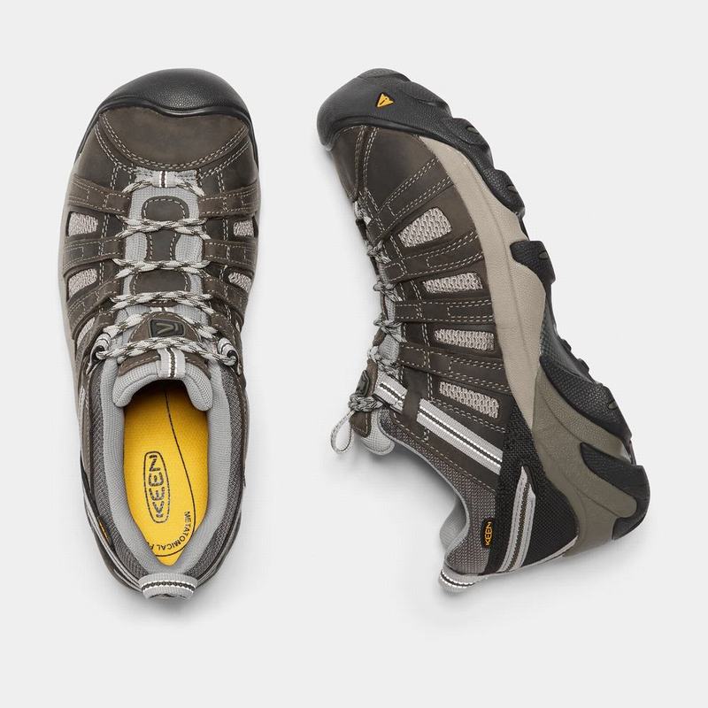 Keen 靴 | キーンフリントロースチールトゥ 安全 靴 メンズ オリーブ | 419058-ZPB